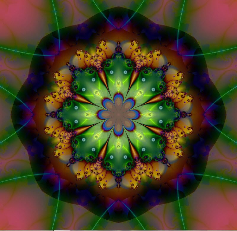 Vicky Brago Mitchell Ornament With Image Fractal Art