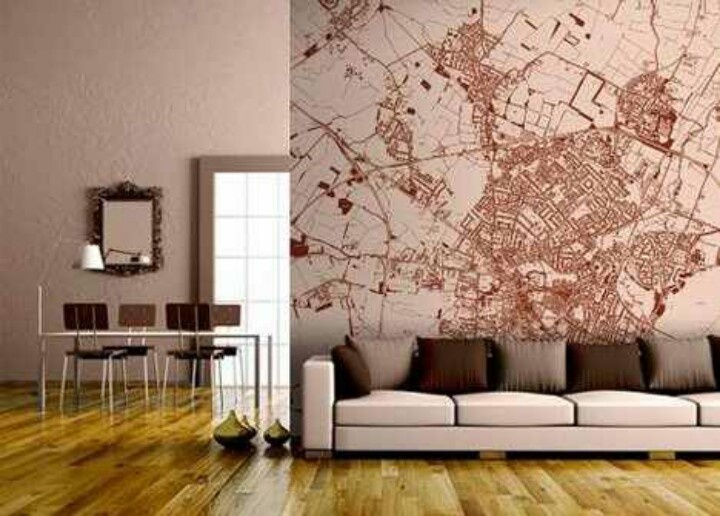 Custom Map Wallpaper Home Ideas