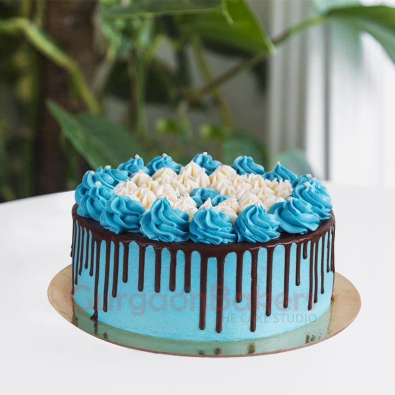 A Lovey Dovey Blue Cake Online Order In Gurgaon