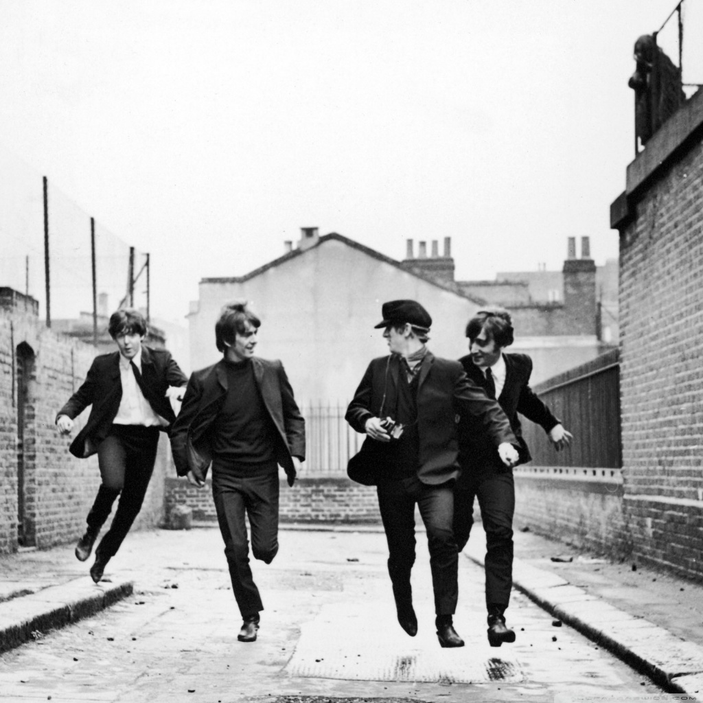 The Beatles Running iPad Wallpaper iPhone