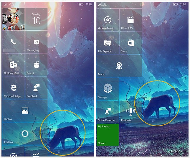 Wallpaper Efek Paralaks Dan Start Screen Windows Mobile