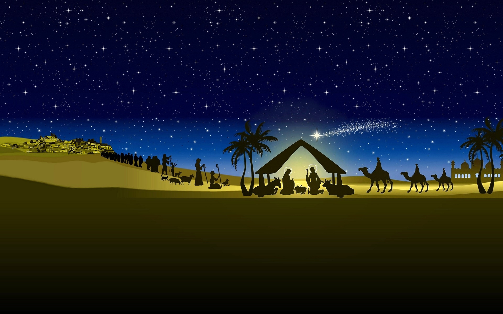 Wallpaper Vector Desktop Christmas Nativity