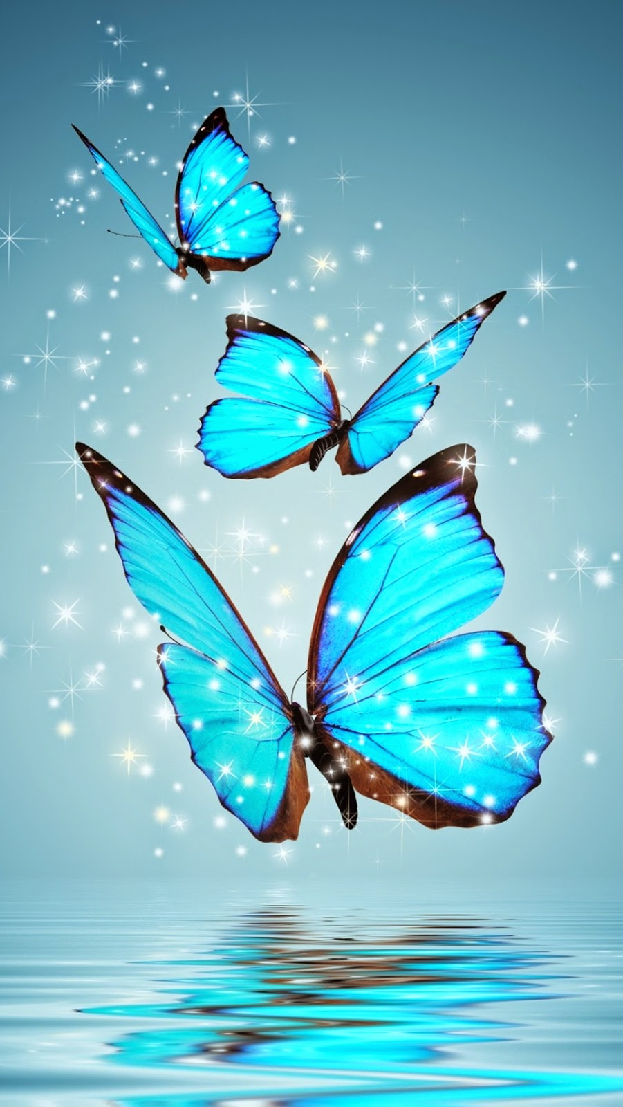 iPhone Wallpaper Blue Butterflies Covers Heat