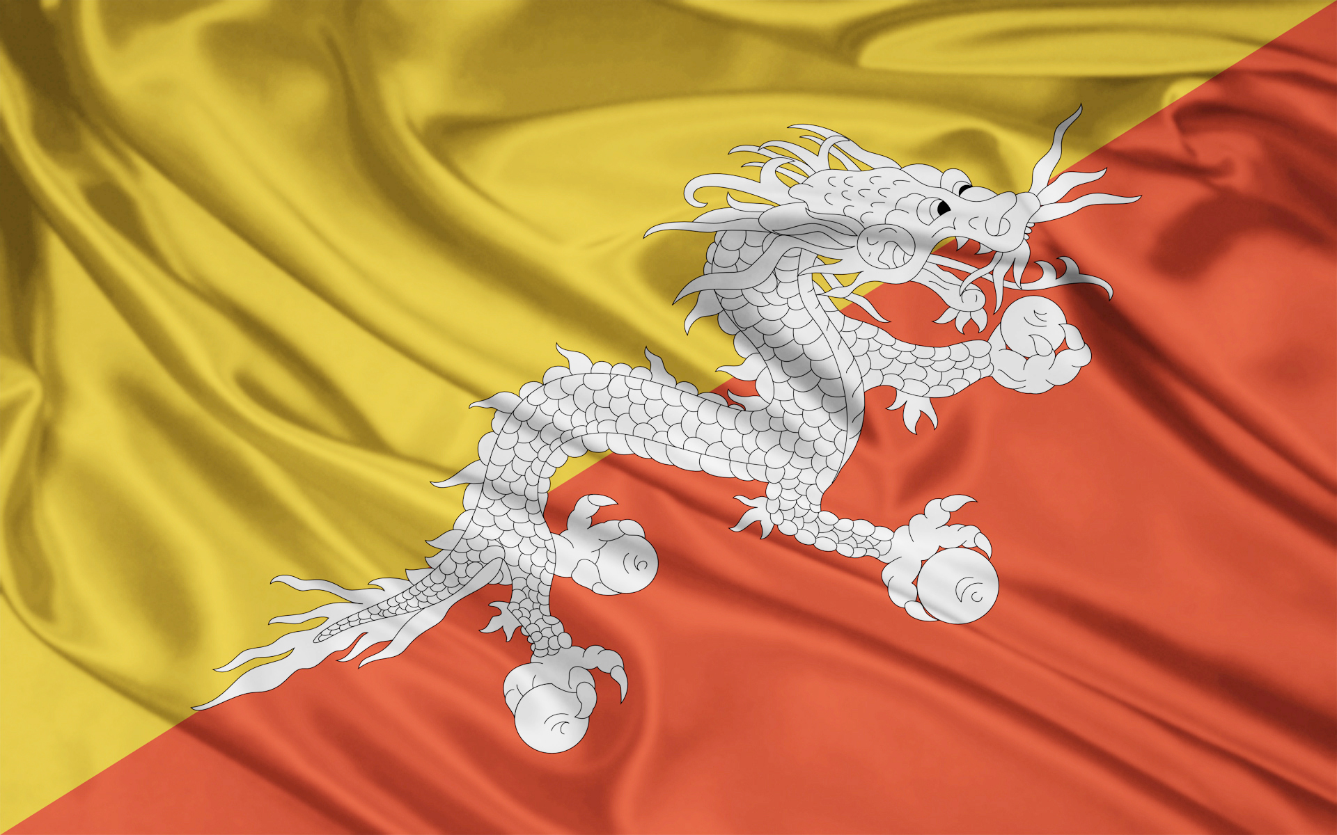 Bhutan Flag HD Wallpaper Background Image Id