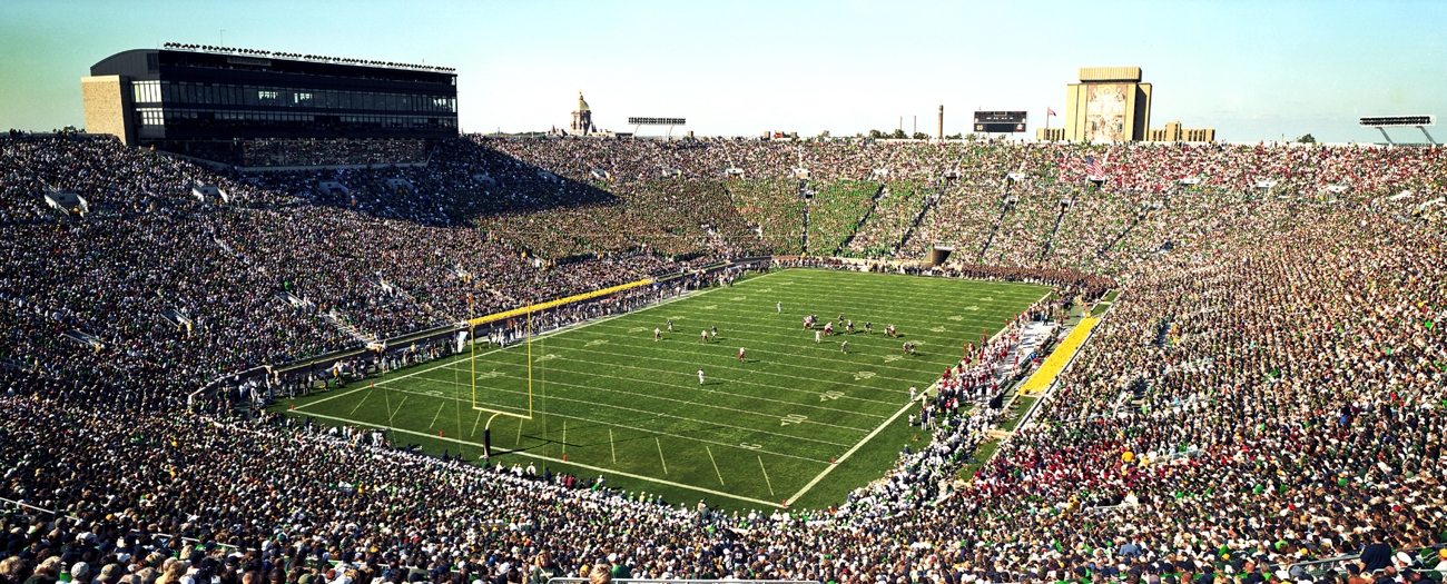 College Football Wallpaper Of Notre Dame Stadium Panorama