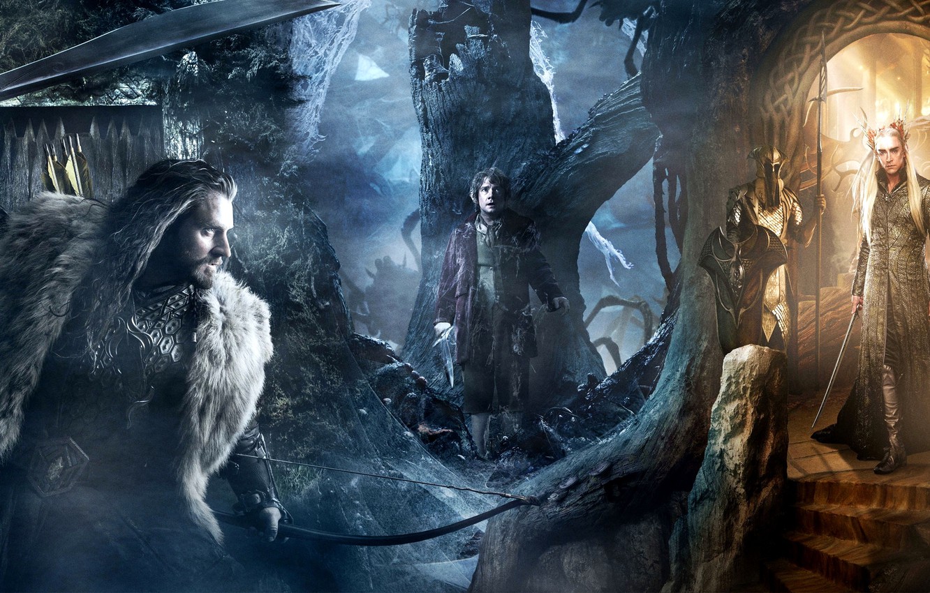 Wallpaper The Hobbit Bilbo Thranduil Thorin