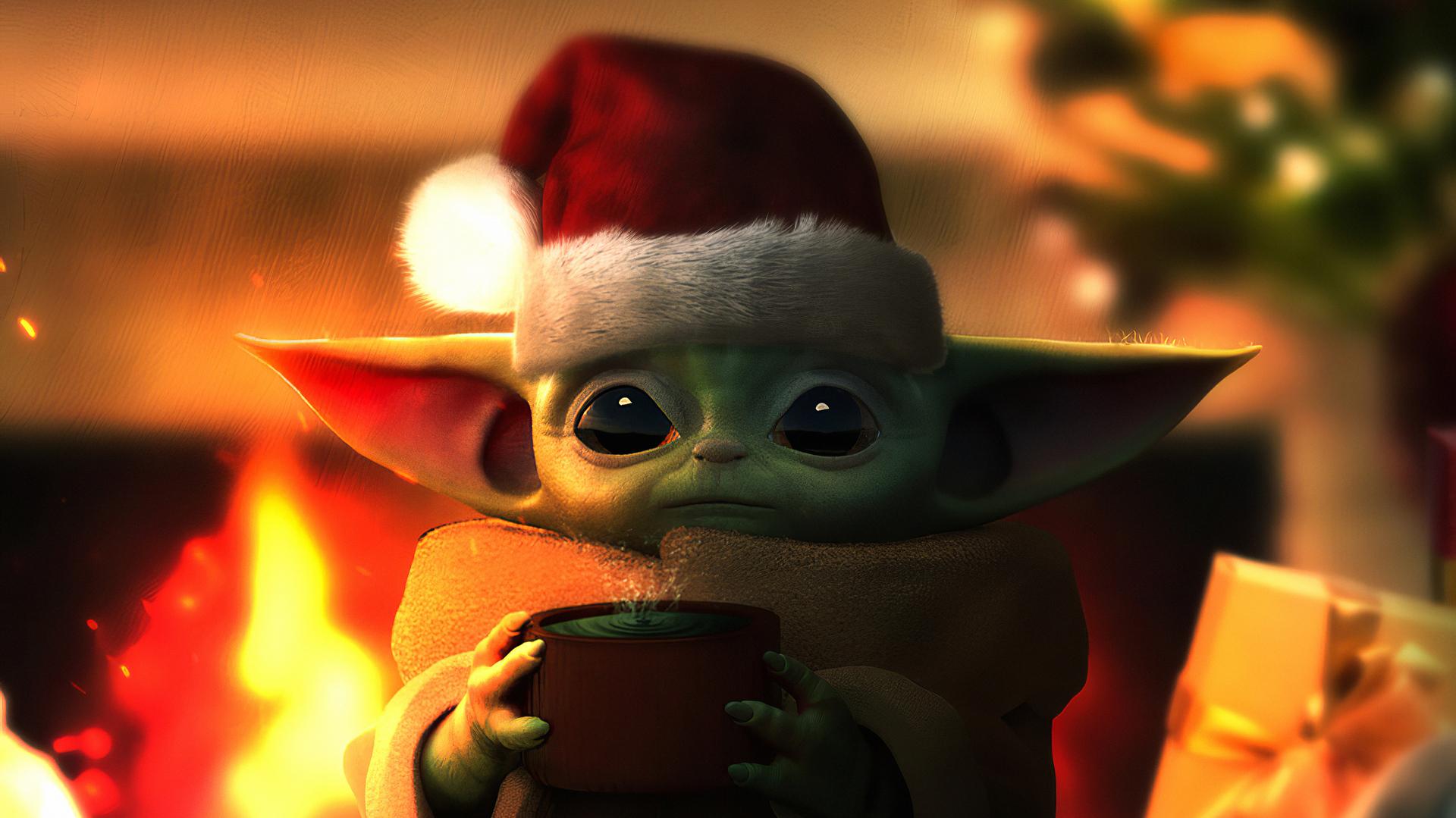 Baby Yoda Christmas Laptop Full HD 1080p 4k
