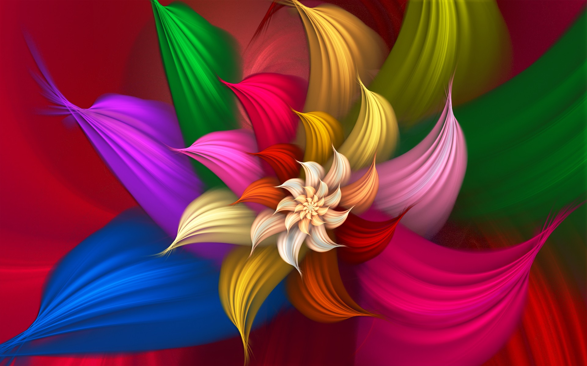 Colorful Abstract Flower Wide Wallpaper New HD