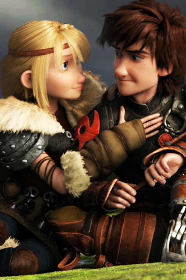 Hiccup And Astrid iPhone Background Dragons Photo