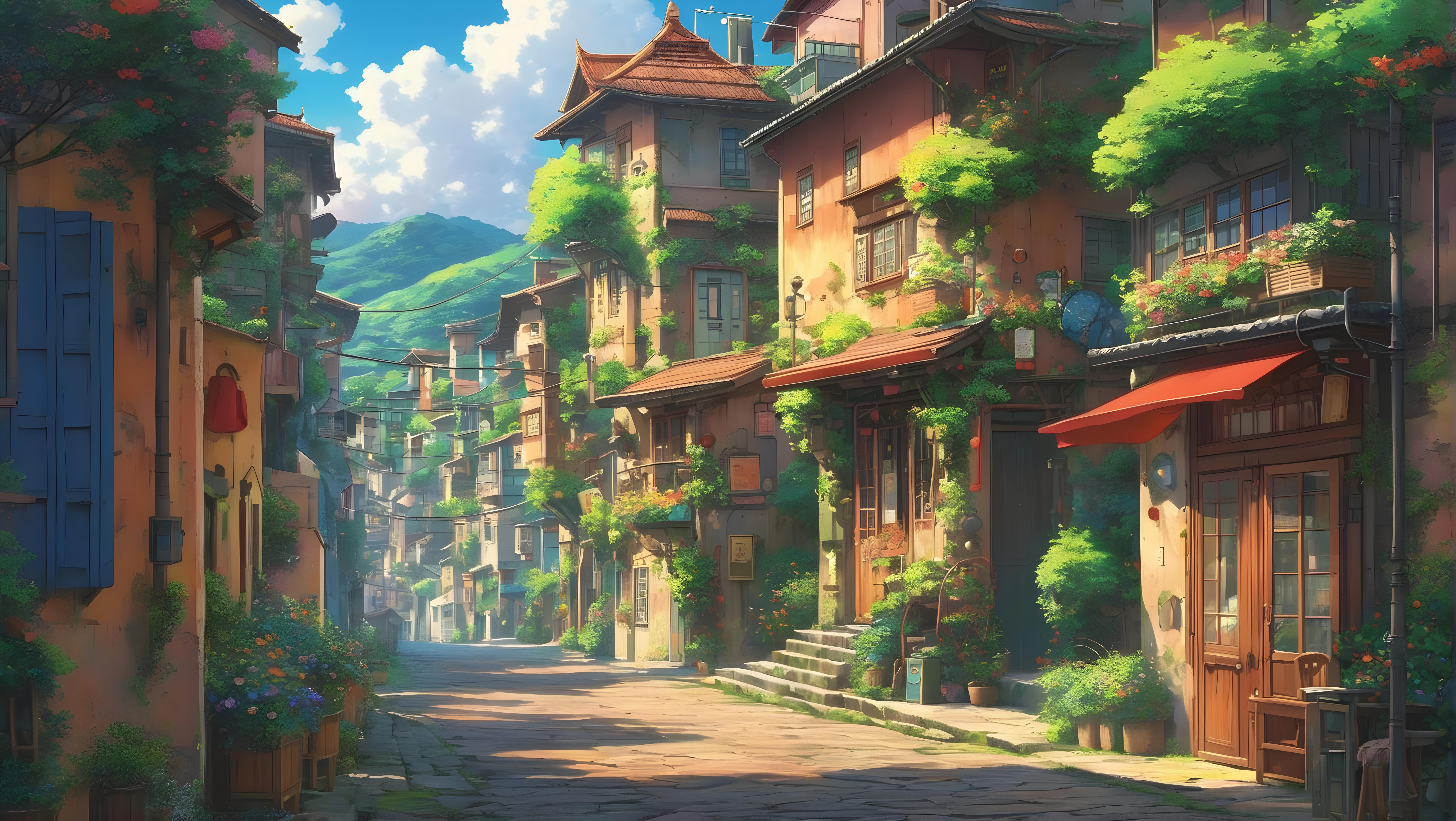 Anime City HD Wallpaper And Background