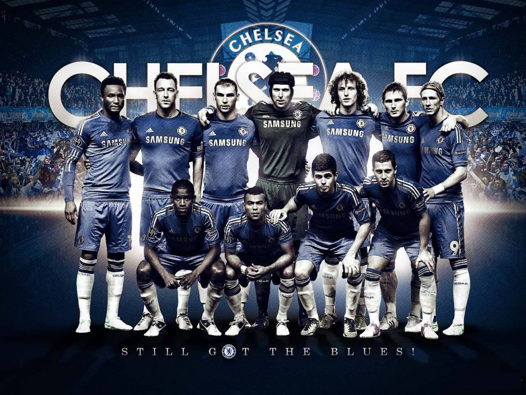 Chelsea Fc Wallpaper HD With Some Players And Logo For