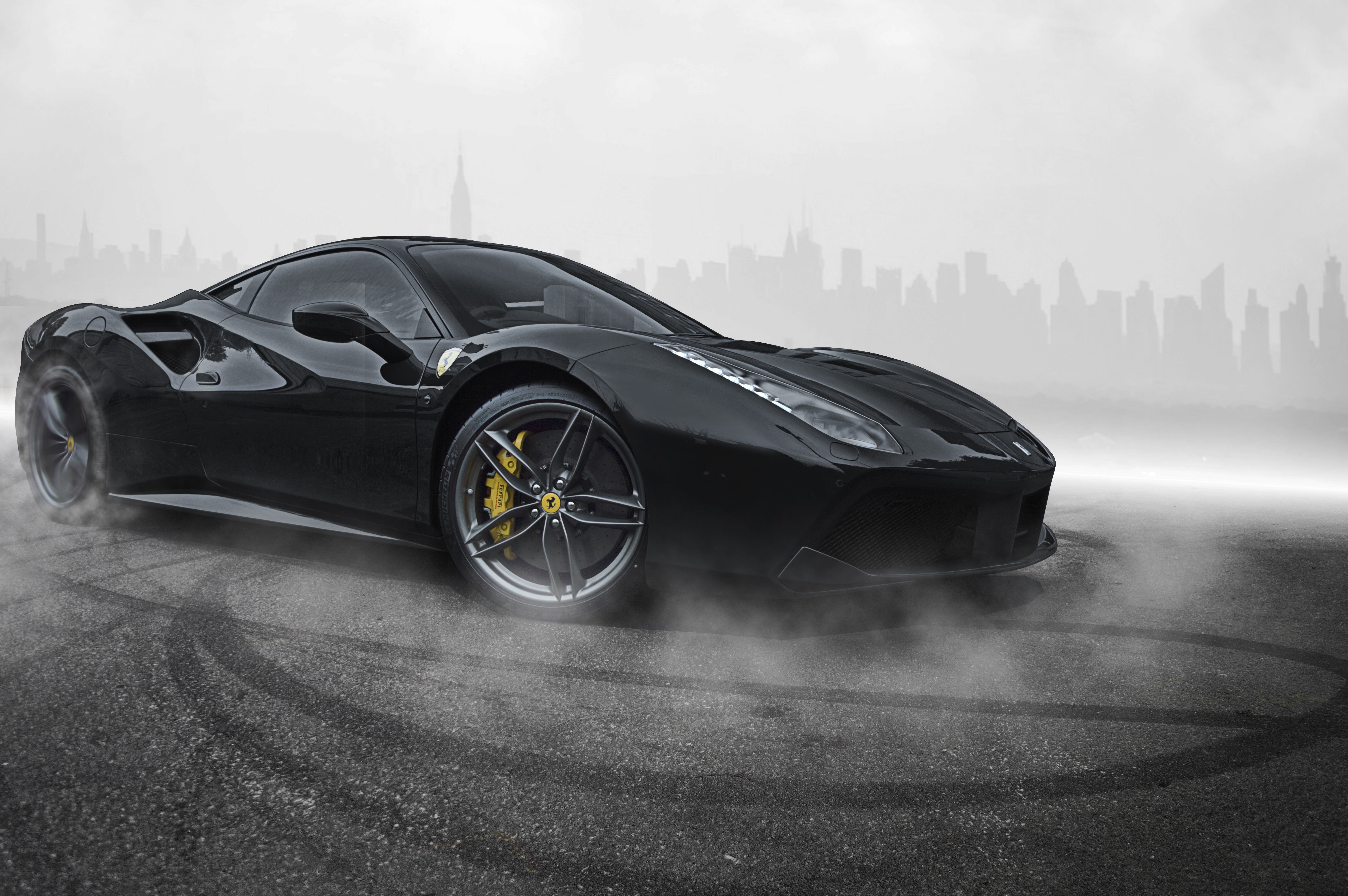 Ferrari Black Wallpaper HD Cars 4k Image
