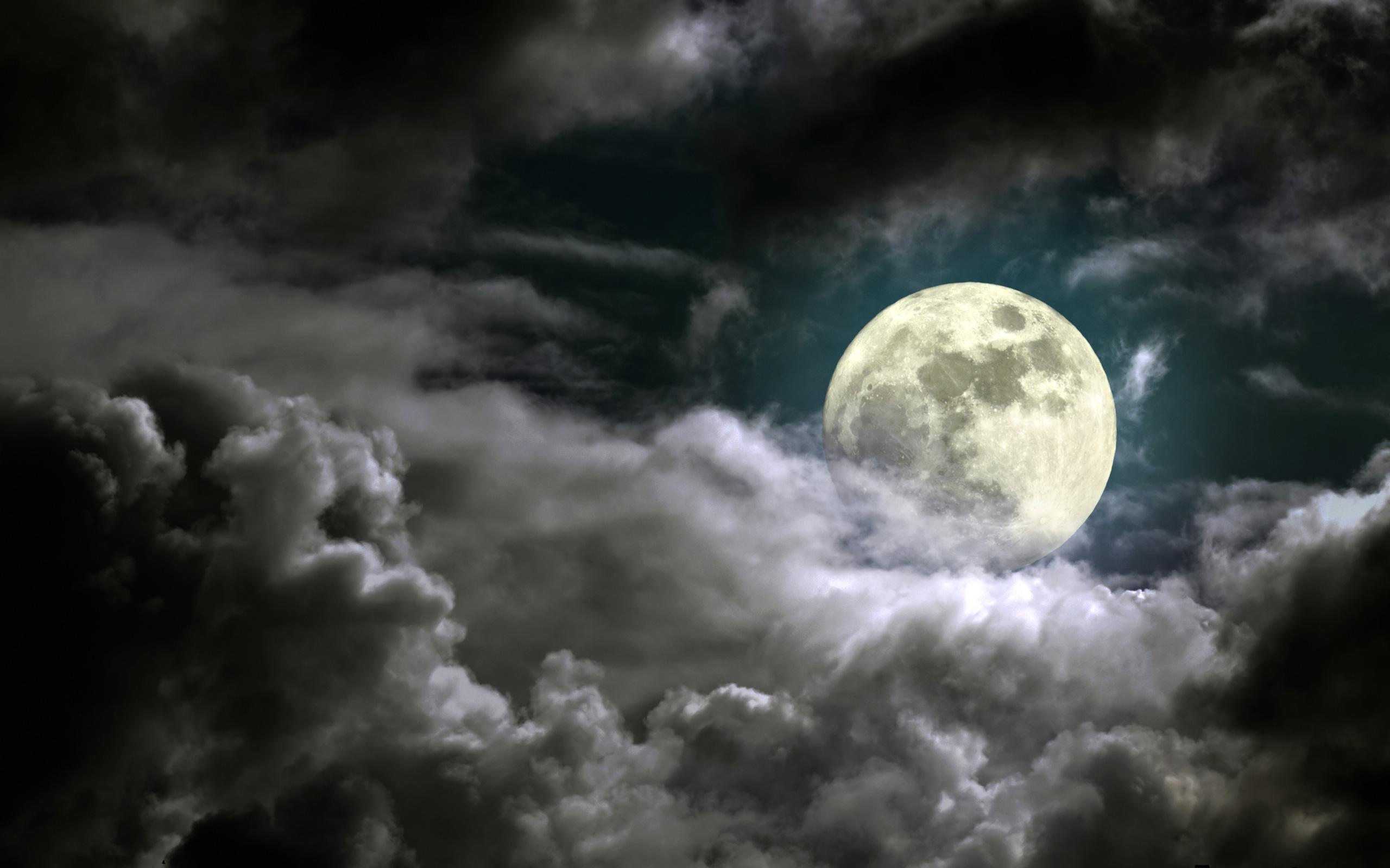 Full Moon On Cloudy Night HD Wallpaper