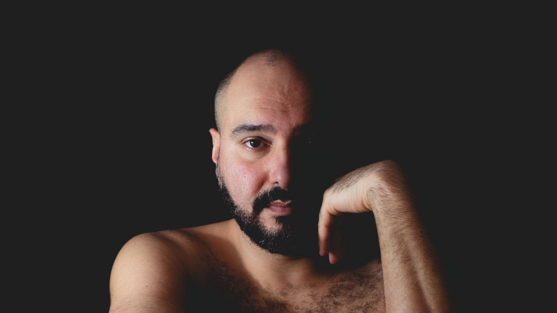 Bald Man Full Black Beard Wallpaper