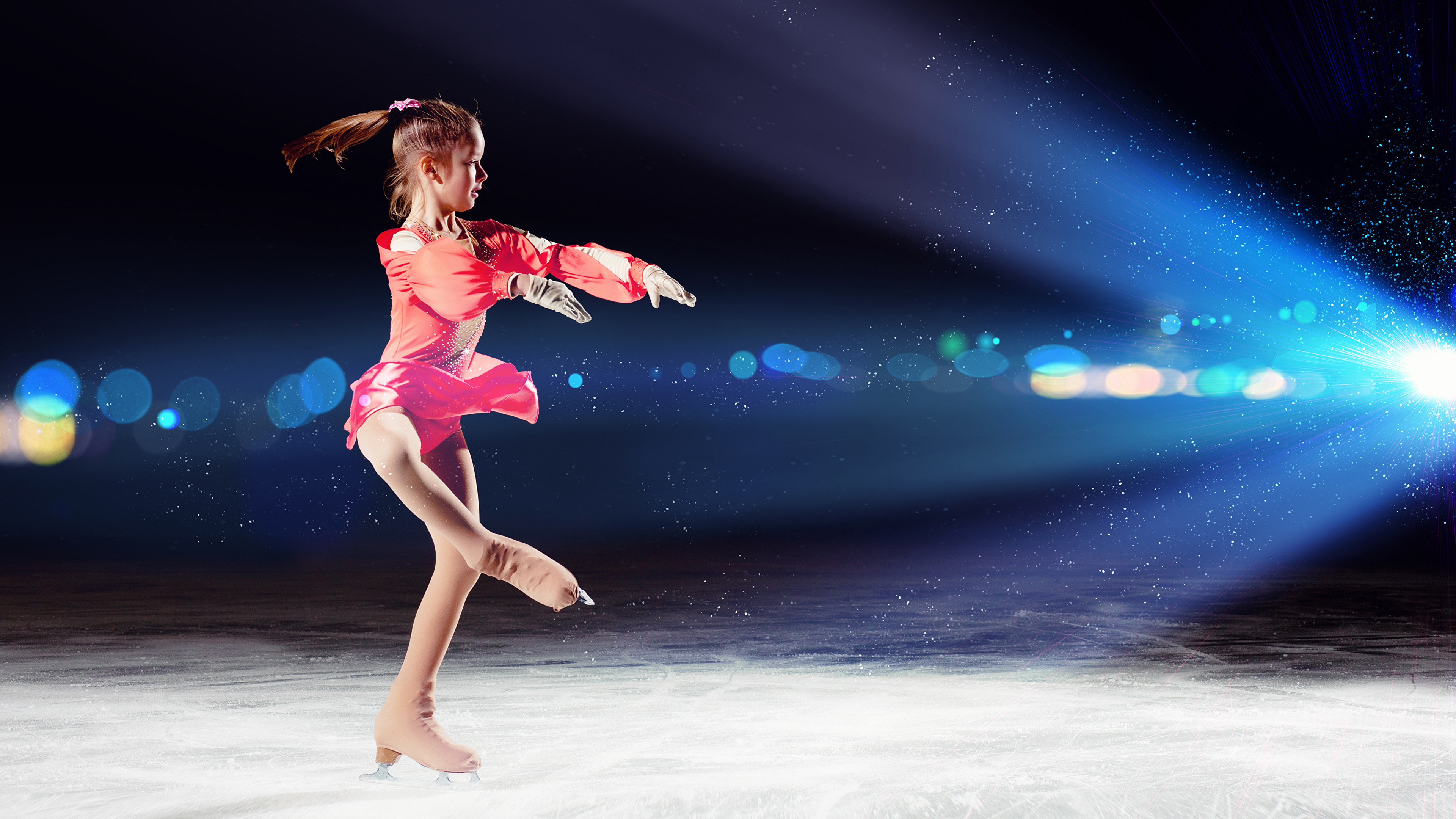 Photo Little Girls Ice Skate Dance Child