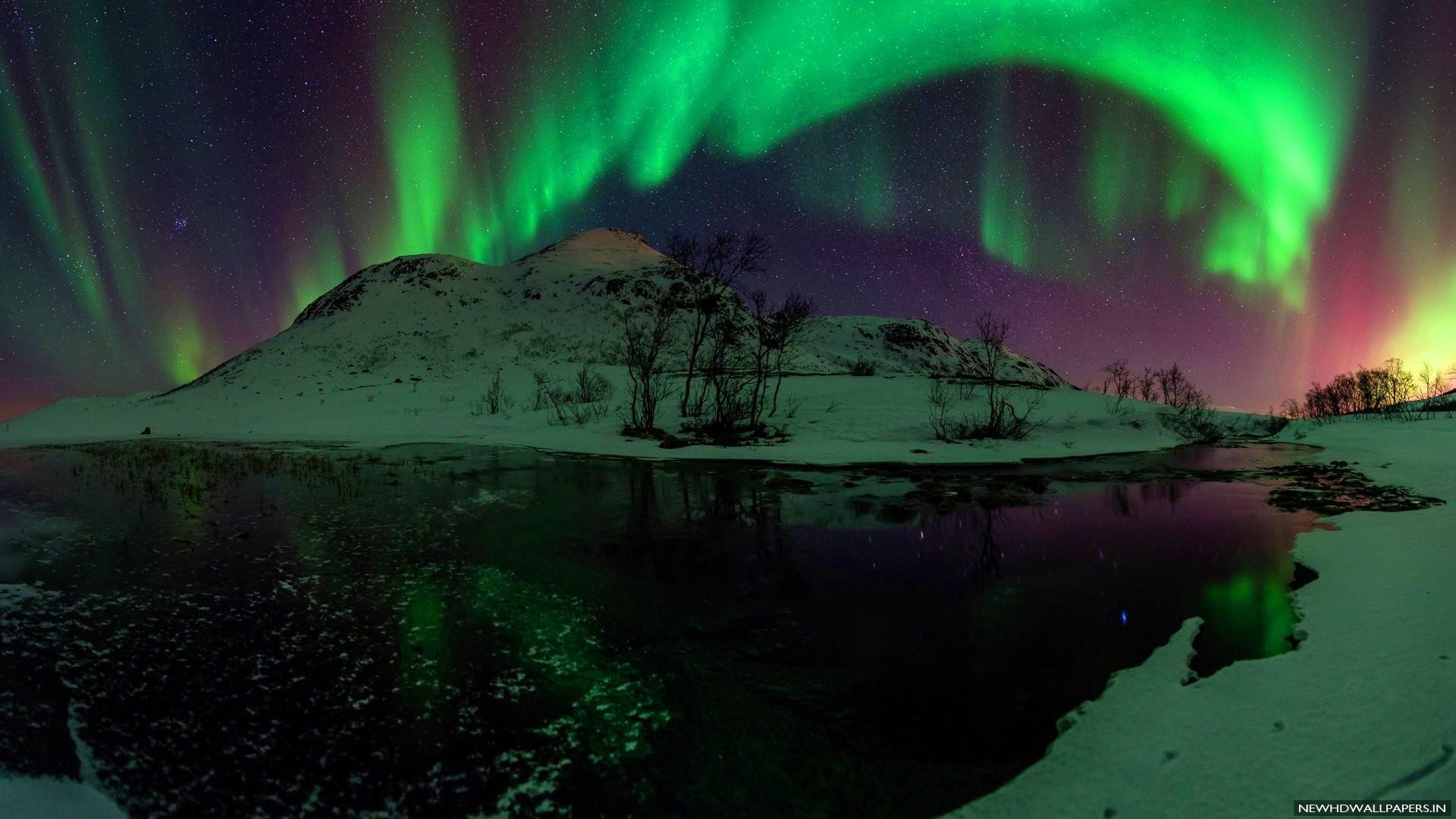 Aurora Borealis Green Stars Night Pics New HD Wallpaper