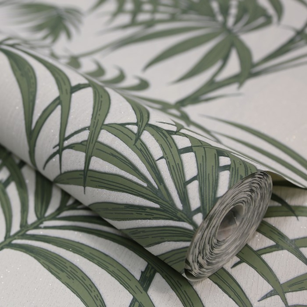  Palm Tree Pattern Leaf Glitter Motif Designer Wallpaper 32 969