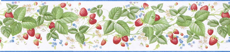 Strawberry Border Wallpaper Strawberries