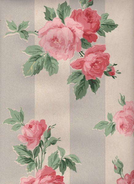 Vintage Wallpaper   Cabbage Roses   The Graphics Fairy