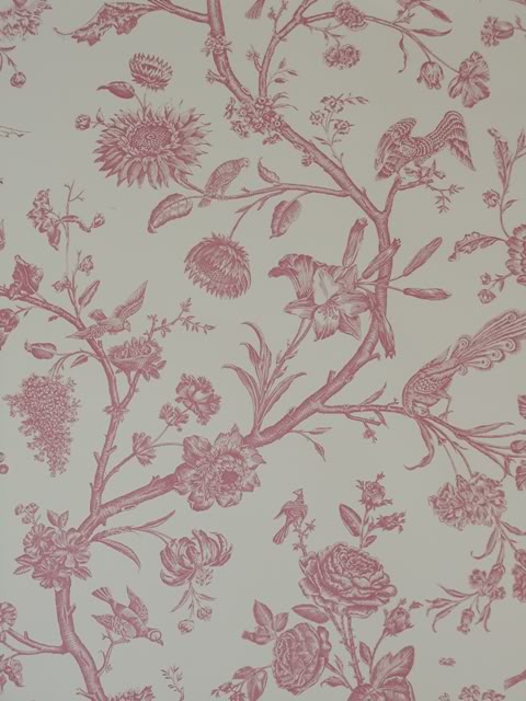 Details About Cream Pink Bird Toile De Jouy Wallpaper French