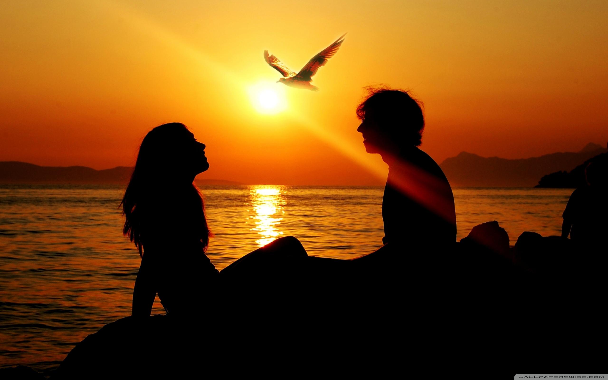 Romantic Couple Sunset 4k HD Desktop Wallpaper For