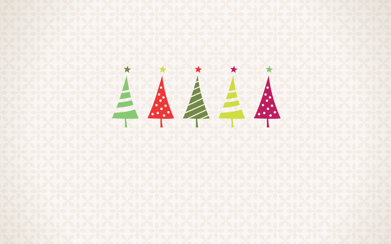 Colorful Understated Christmas Trees Wallpaper