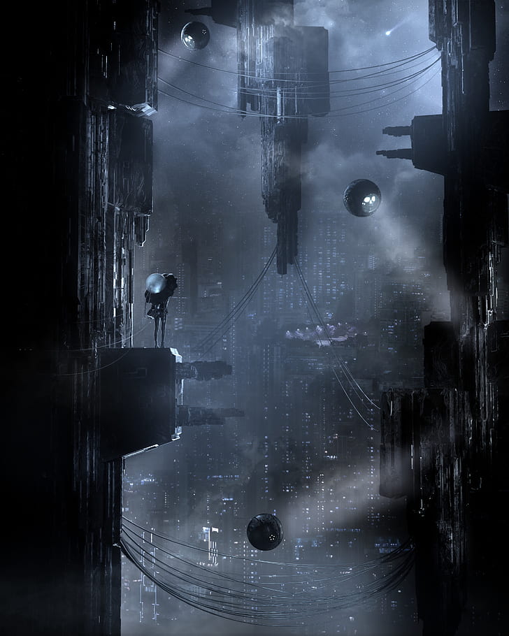 City Futurism Cyberpunk Sci Fi Dark HD Wallpaper