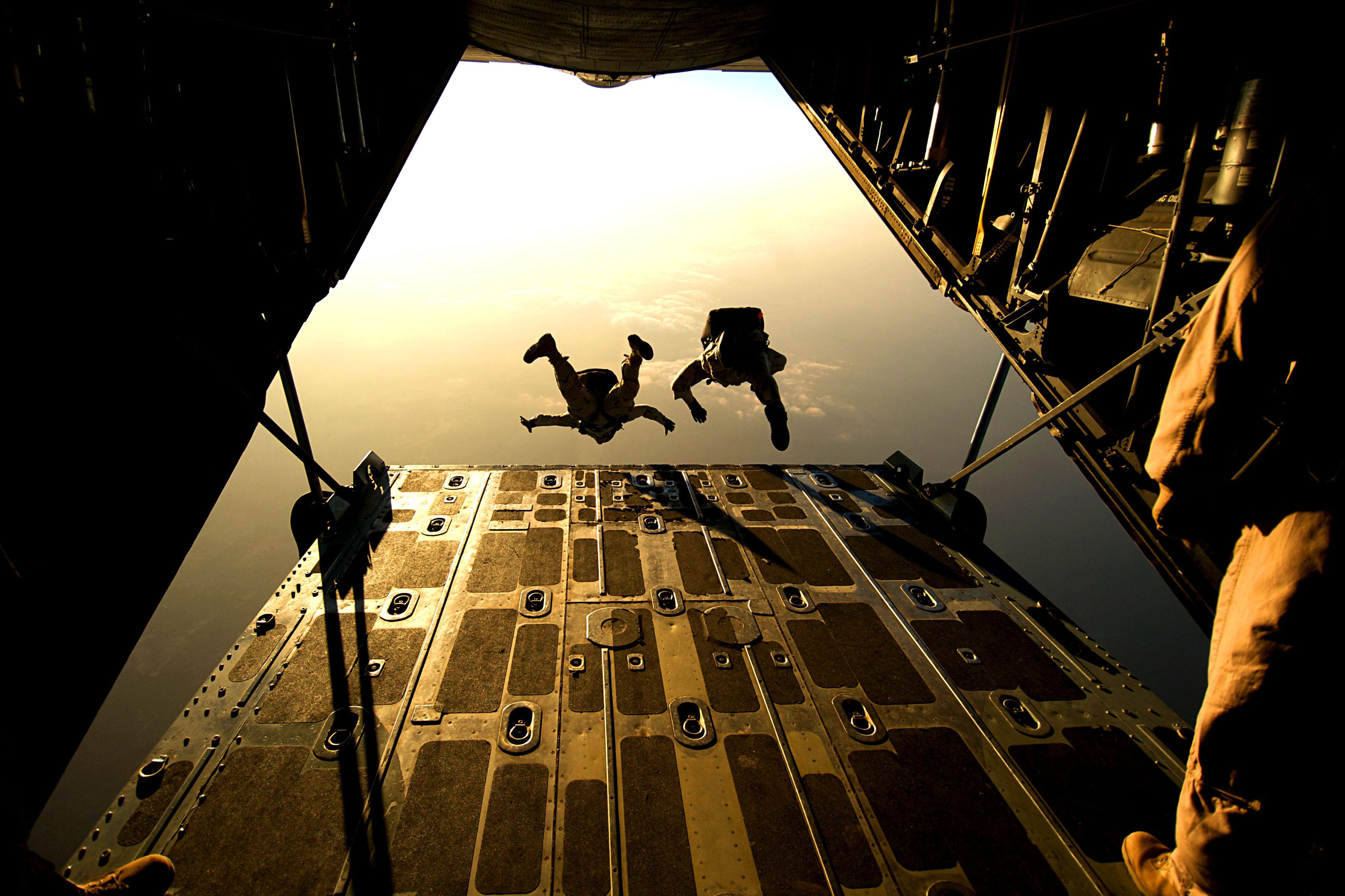 Paratrooper Jumping From The Airplane Wallpaper Id