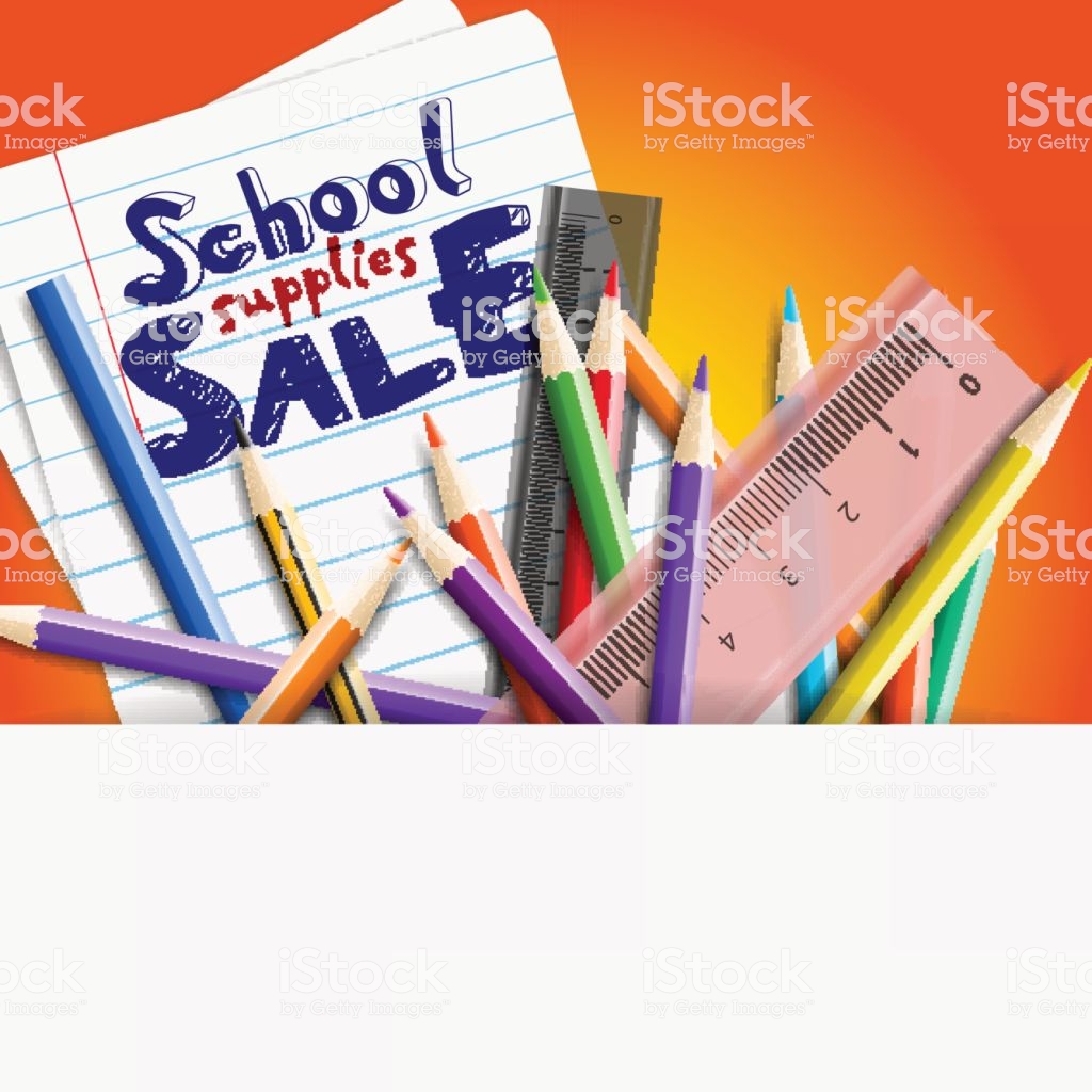 Back To School Background With Supplies Wholesale Ad Vector