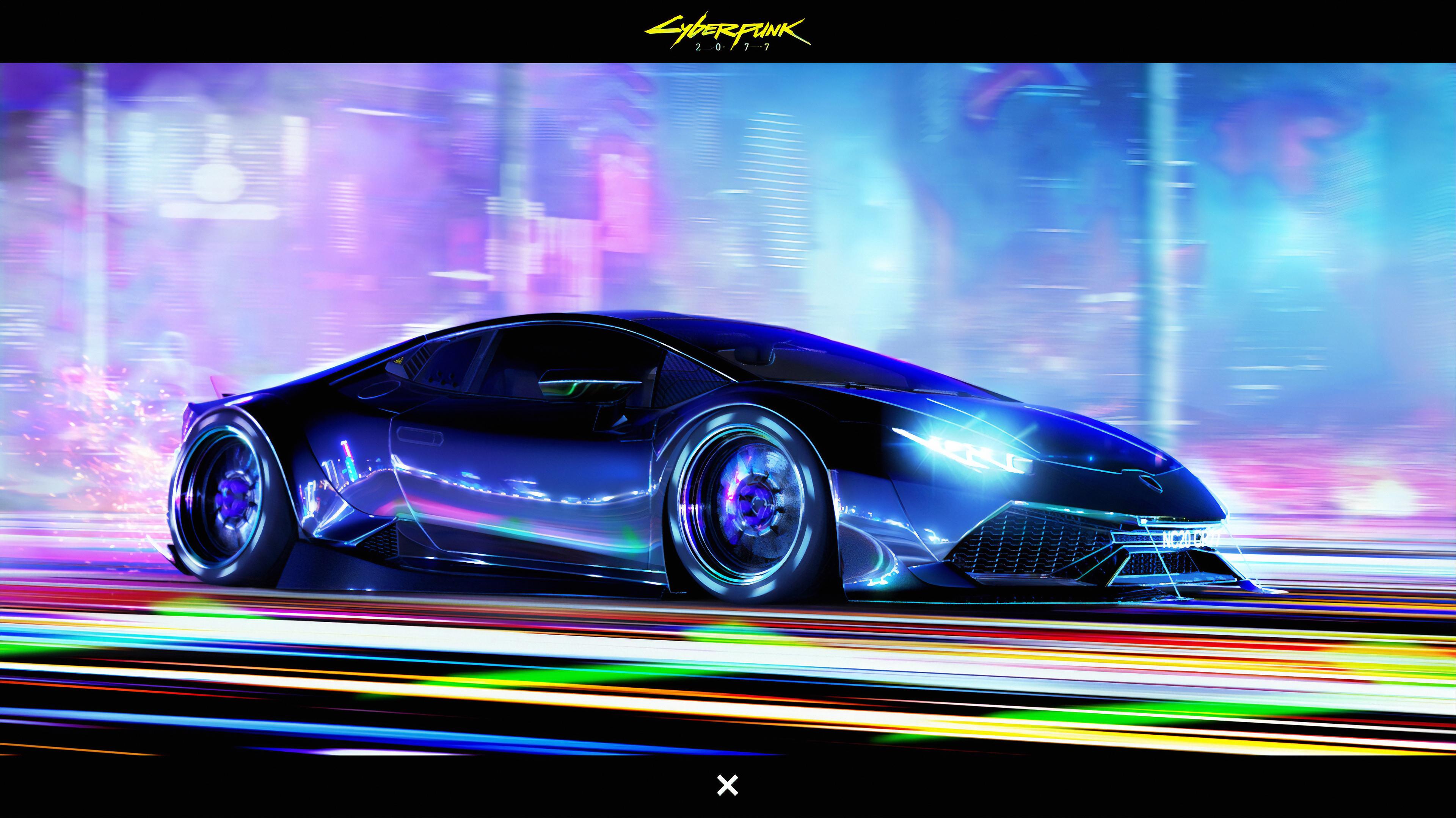 Cyberpunk Lamborghini Laptop Full HD 1080p 4k