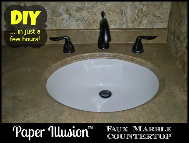Diy Create A Faux Marble Countertop With Paper Illusion Wallpaper
