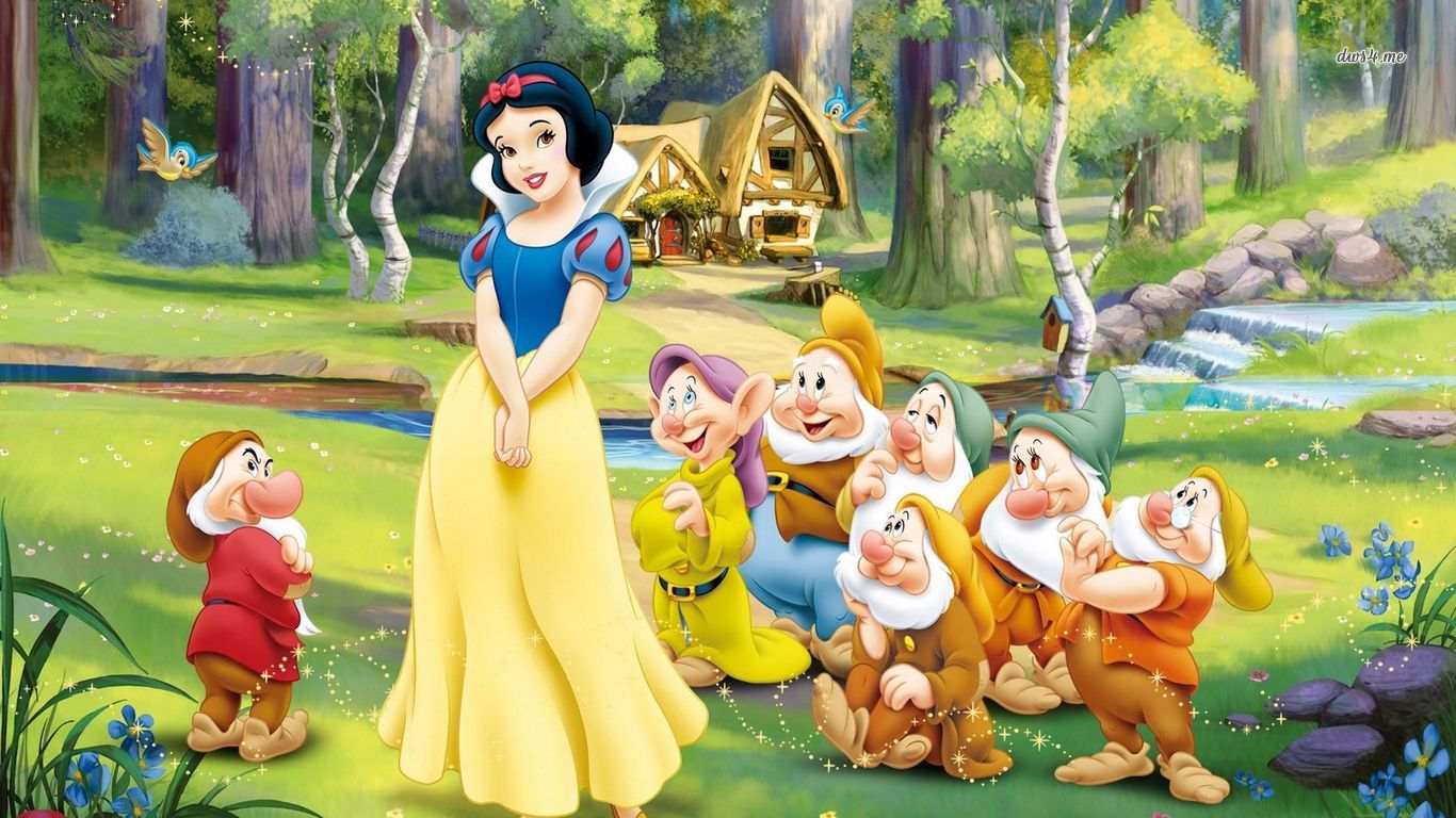 Snow White And The Seven Dwarfs Cartoon Wallpaper