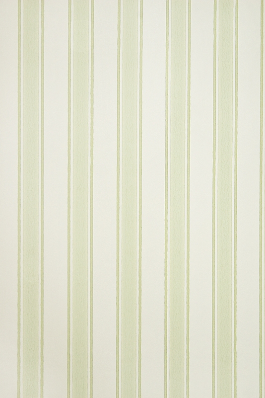 Stripe Wallpaper Striped wallpaper on cream with pale green stripe
