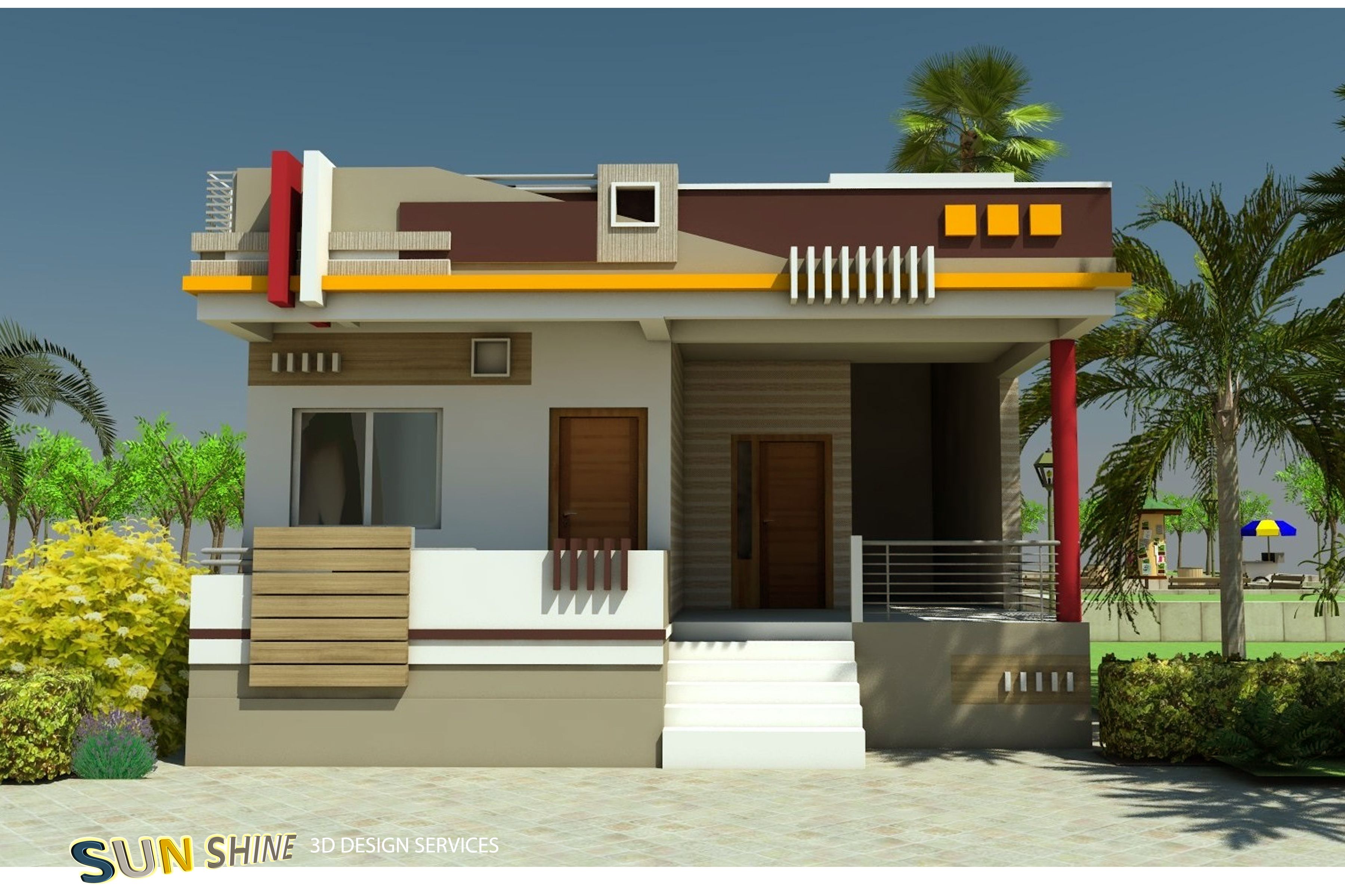 Single Floor Design Small House Elevation Front