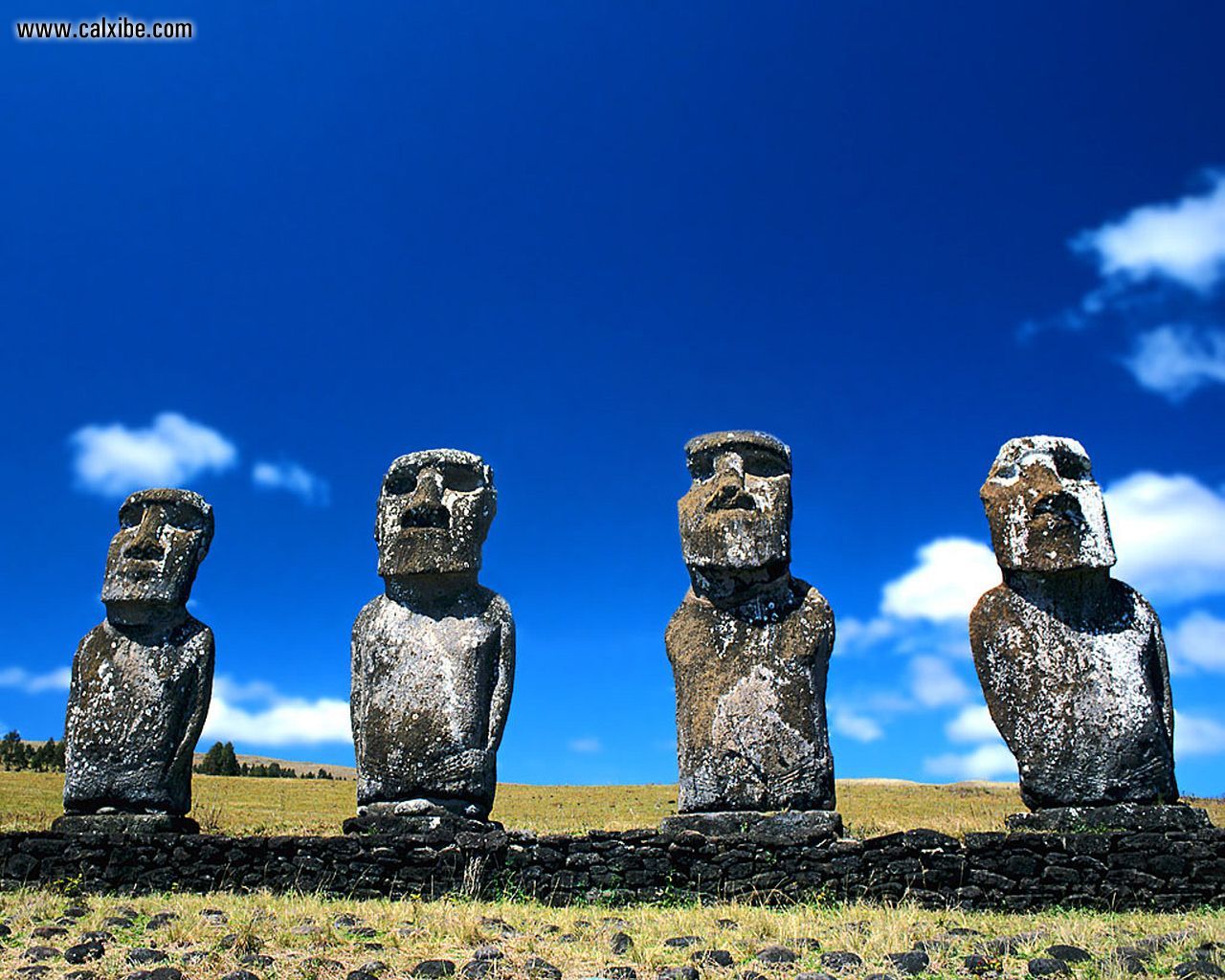 Known Places Moai Statues Rano Raraku Easter Island Chile Picture