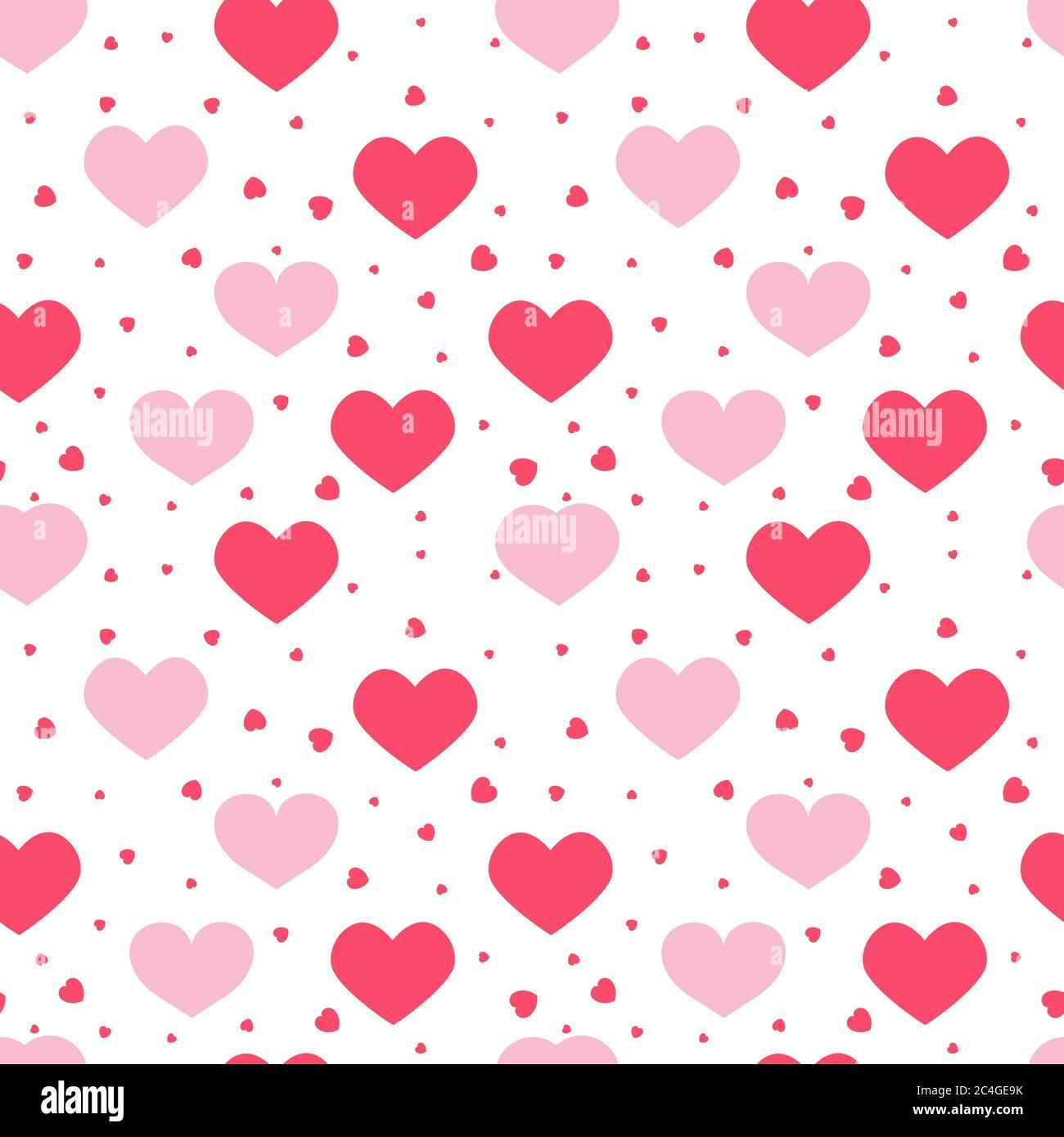 Pink Red Hearts Seamless Pattern Love Limitless Background For