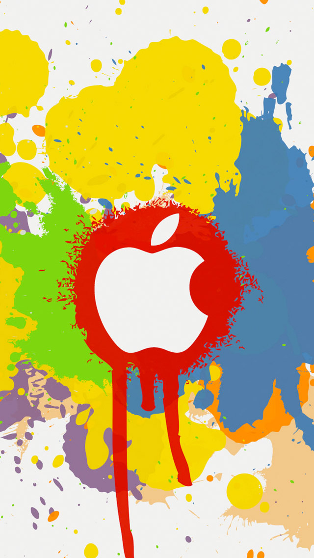 iPhone Wallpaper HD Color Graffiti Apple Logo Background