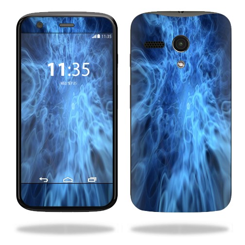 Decal For Motorola Moto G Wrap Cover Sticker Skins Blue Mystic Flames