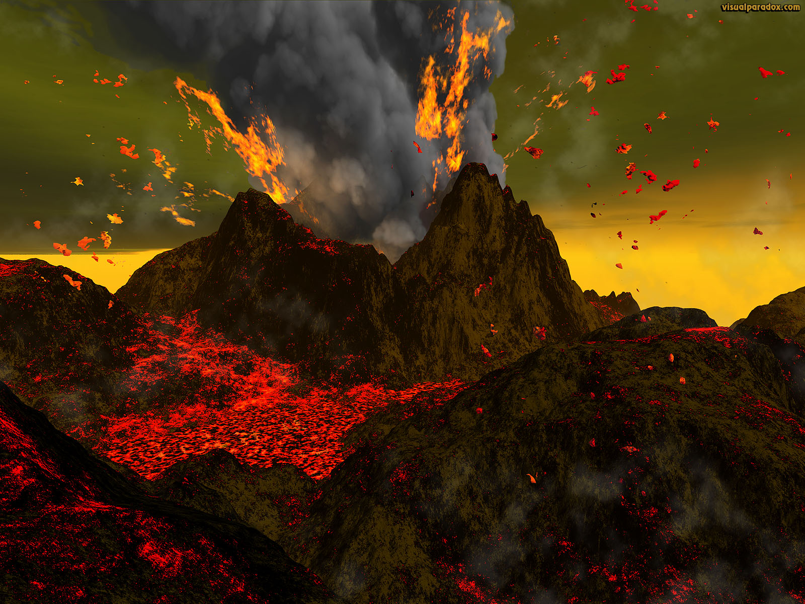 Description Of Volcano HD Widescreen Wallpaper