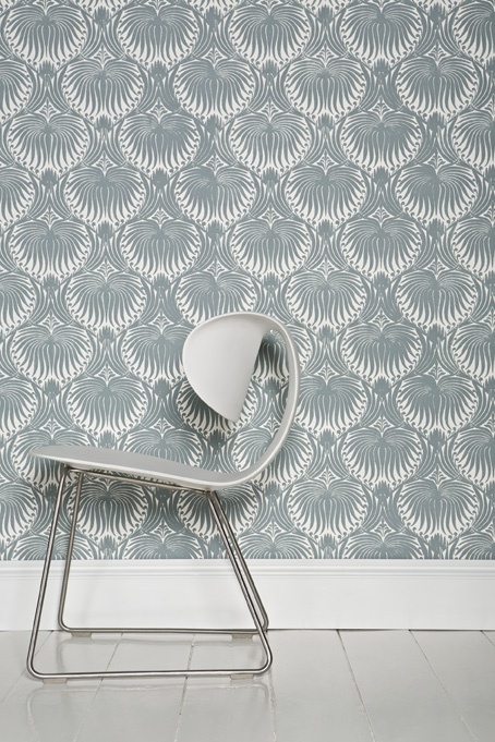Farrow Ball Lotus Bp2054 Wallpaper With Skirting And Floor In