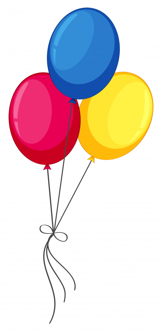 Colourful Helium Balloons On White Background Vector
