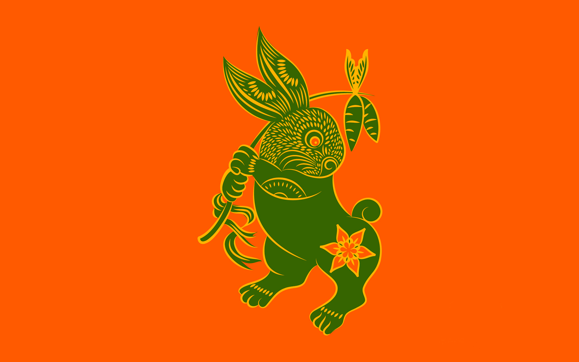 Chinese Zodiac Rabbit Wallpaper Stock Photos