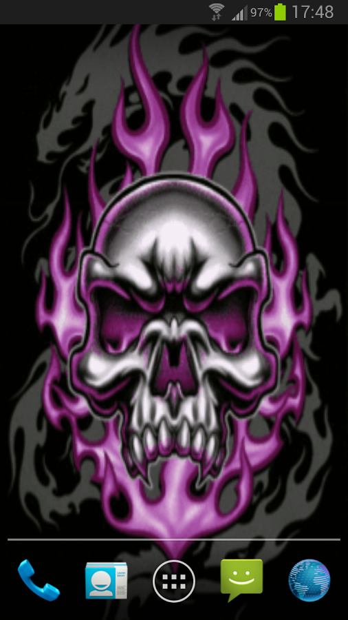 Purple Flame Skull Dragon Wallpaper