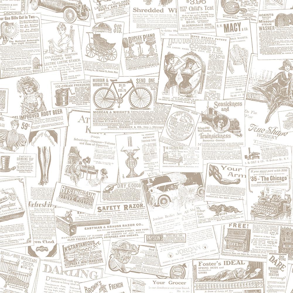 Norwall Newspaper Wallpaper Fh37500 The Home Depot