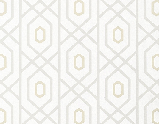 Prescott Wallpaper A geometric wallpaper with a large trellis design