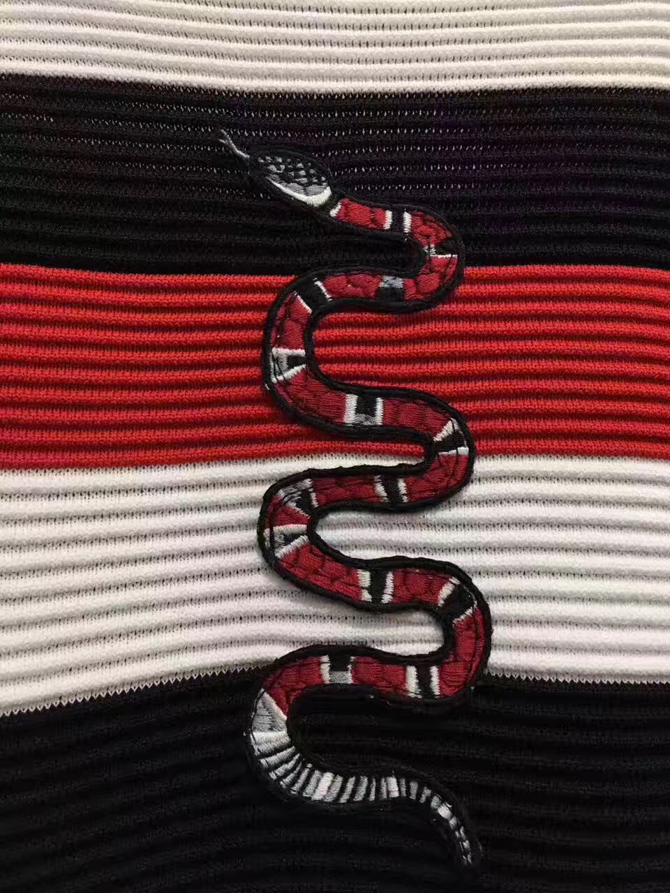 Gucci Snake Embroidered Striped Sweater H For Hype