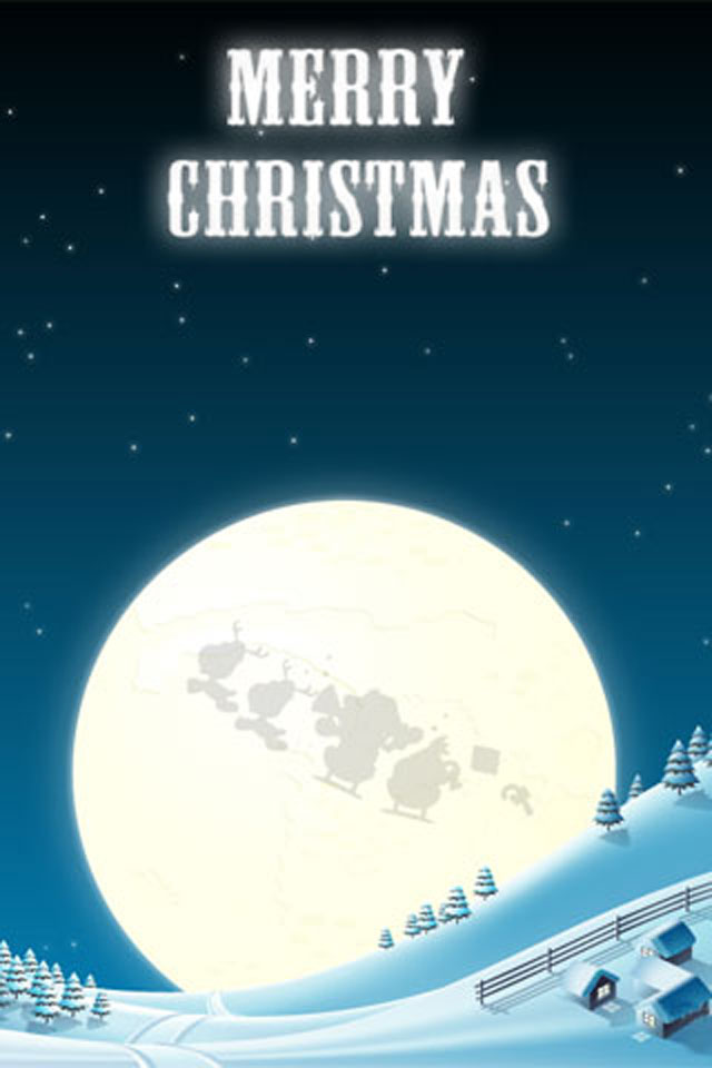 Christmas Moon iPhone Wallpaper HD