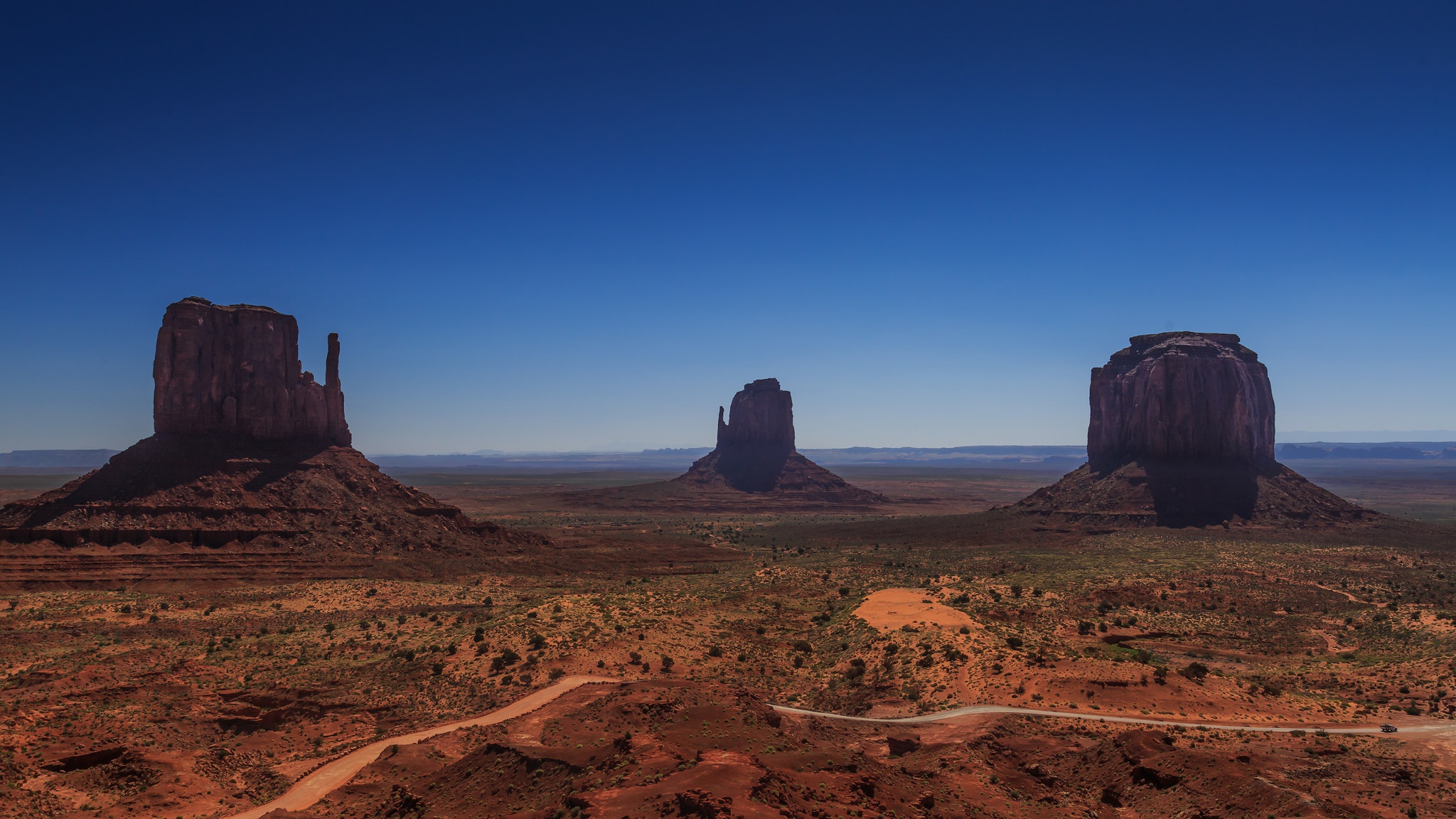 Usa Desert Horizon Landscape Nature Monument Valley HD Wallpaper
