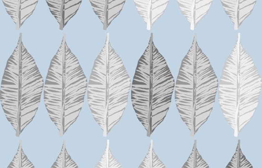 Multi Leaf Blue Wallpaper Eleanor Ross Design The