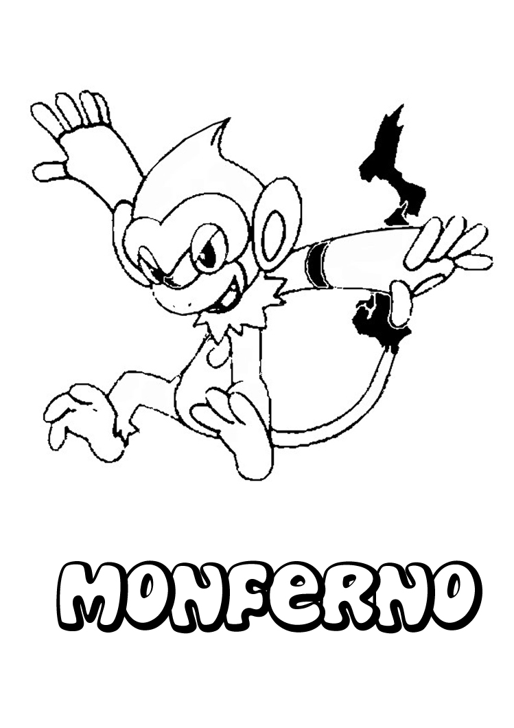 Pokemon Monferno Coloring S For Kids